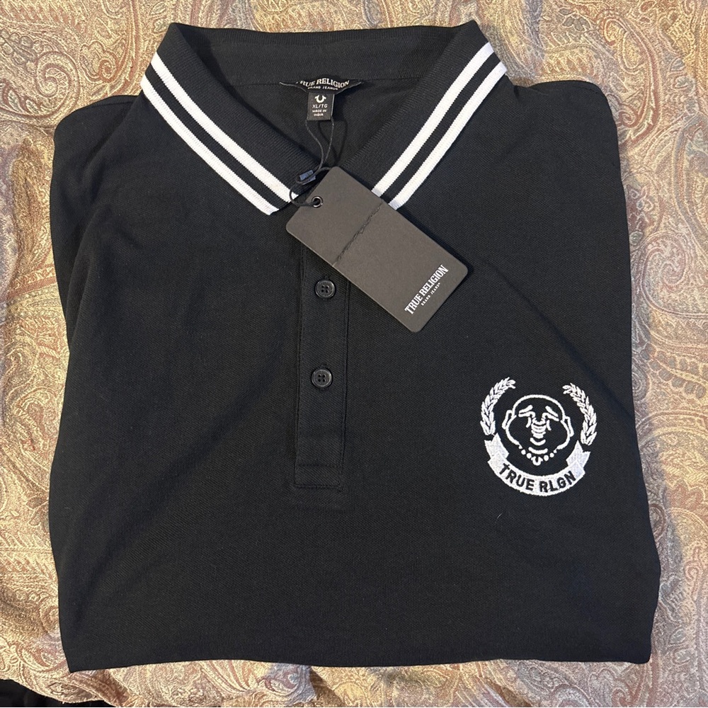 True Religion Black Polo NWT